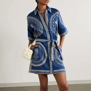 Alames Blue Short-Sleeved Dress